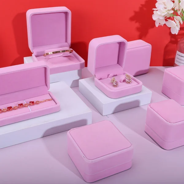 Elegant INS-Style Round-Cornered Velvet Jewelry Box Set