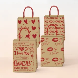 Valentine's Day Heart-shaped Decorative Gift Paper Bag - Image 2