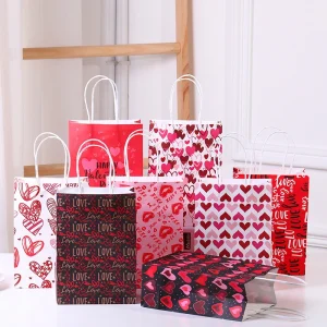 Valentine's Day Heart-shaped Decorative Gift Paper Bag - Image 3