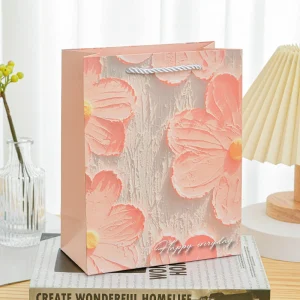 Vertical-format Three-dimensional Oil Painting Design Gift Paper Bag - Image 4