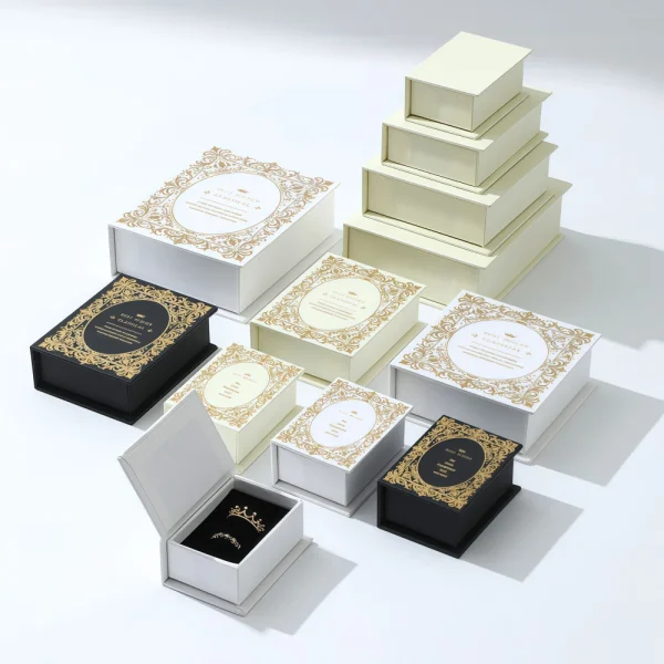 New Book-Shaped Magnetic Flip-Top Jewelry Box Set