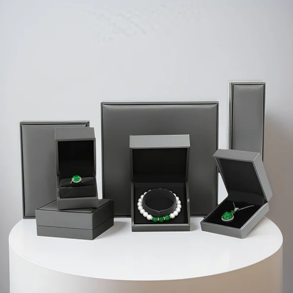 Premium Brushed PU Leather Jewelry Box Set