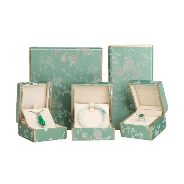 Premium Jacquard Silk Jewelry Packaging Gift Box Set