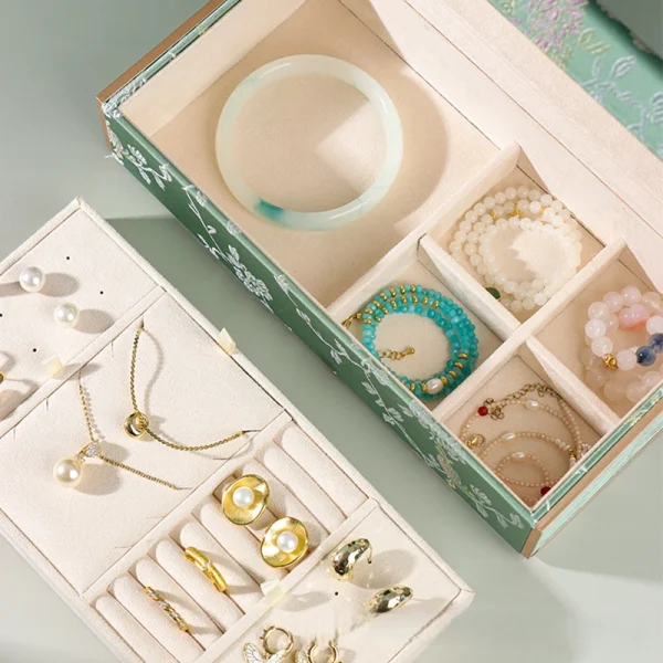 Premium Jacquard Silk Jewelry Packaging Gift Box Set