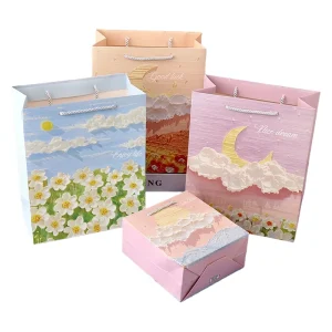 Artistic Oil Painting-Style Gift Bags Holiday Gift Paper Bags