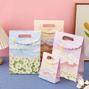 Artistic Oil Painting-Style Gift Bags Holiday Gift Paper Bags - Image 3
