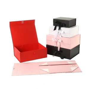 Foldable-Storage-Box (2) Custom Multi-Color Paper Foldable Gift Box with Gift Handbag