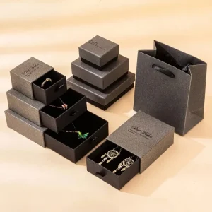 Wholesale High-end Smoky Gray Paper Jewelry Drawer Box Set - Image 2