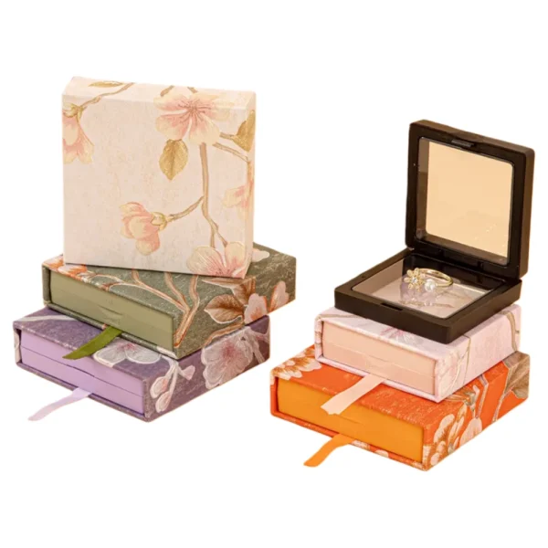 Fashion PE Film Floating Box Jewelry Storage Drawer Paper Box