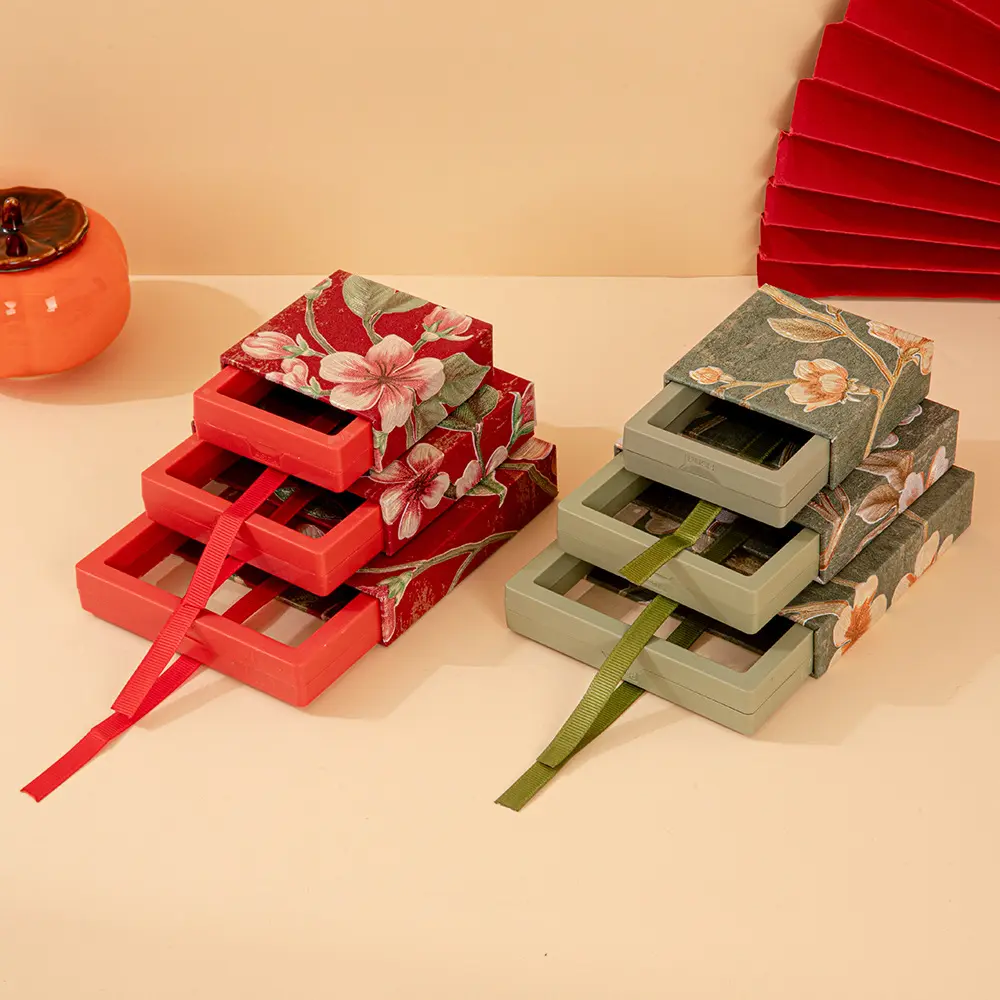 Fashion PE Film Floating Box Jewelry Storage Drawer Paper Box - Image 3