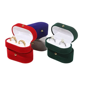 Multi Color Double Ring Box for Two Rings Jewelry Packaging - Image 1