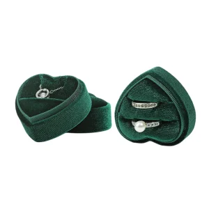Heart Shape Velvet Ring Box for Elegant Jewelry Packaging - Image 1