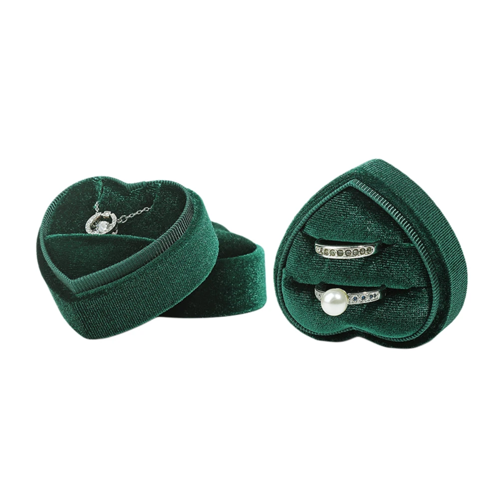 Heart Shape Velvet Ring Box for Elegant Jewelry Packaging - Image 1