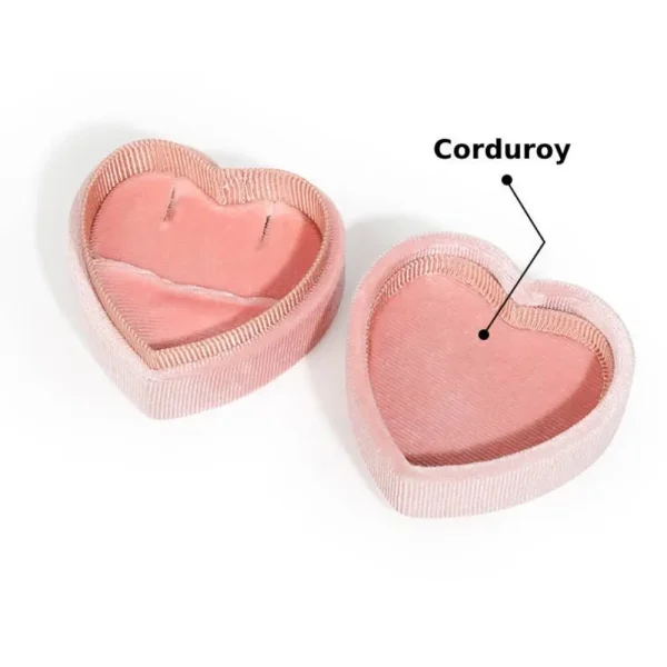 Heart Shape Velvet Ring Box for Elegant Jewelry Packaging