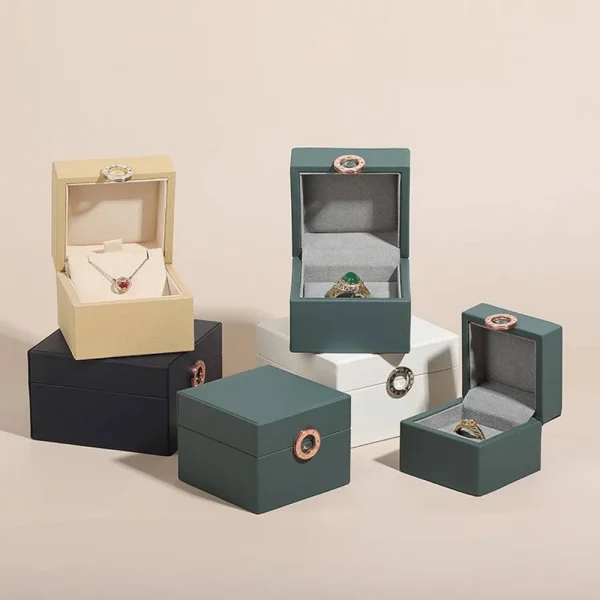 Luxury PU Leather Ring Box for Custom Jewelry Packaging