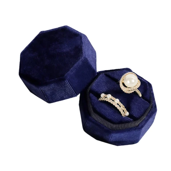 Luxury Octagon Velvet Ring Box with Lid