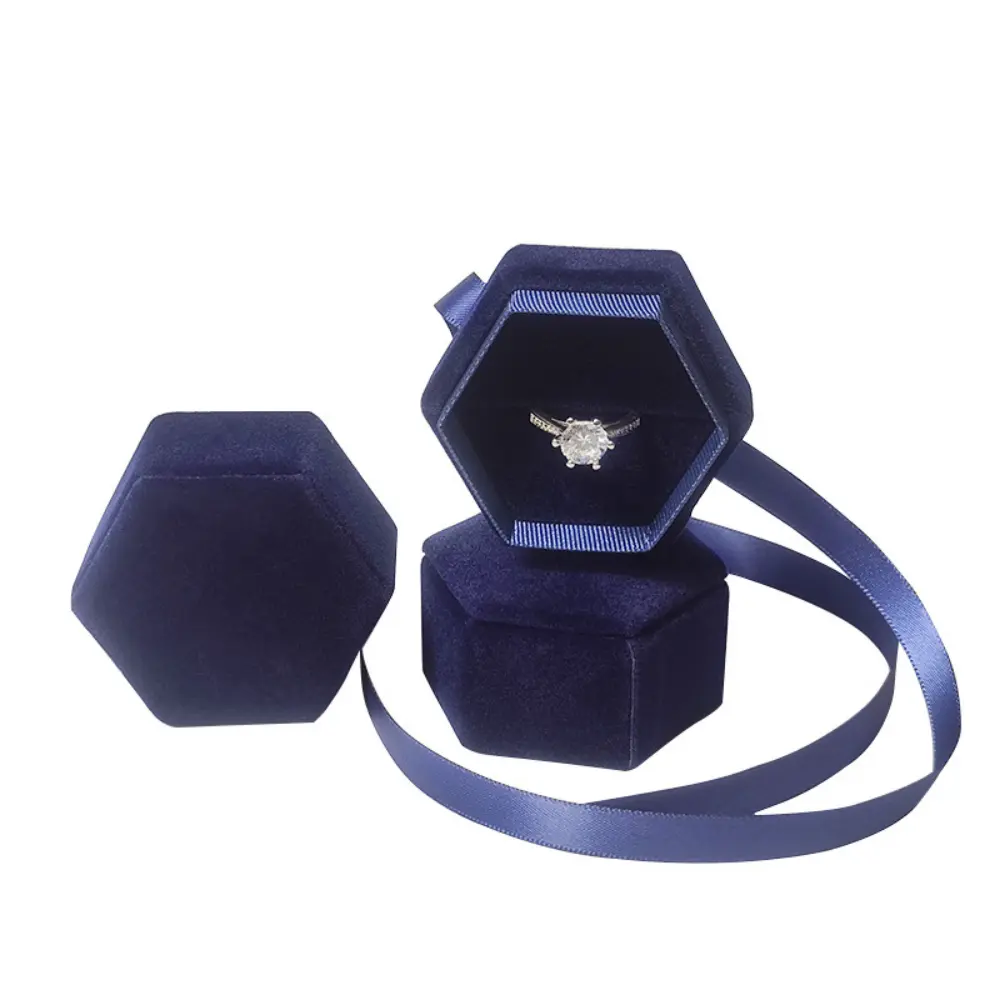 Multi Color Hexagon Ring Box for Custom Jewelry Packaging - Image 1