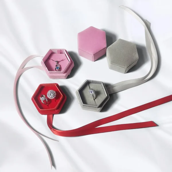 Multi Color Hexagon Ring Box for Custom Jewelry Packaging