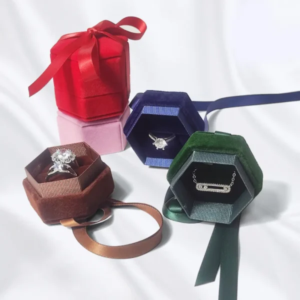 Multi Color Hexagon Ring Box for Custom Jewelry Packaging