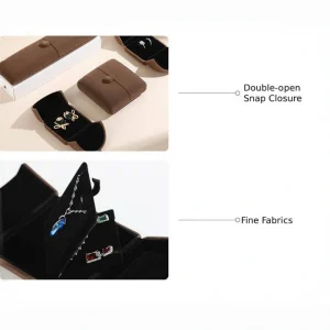 Custom Color Velvet Double Ring Box for Wedding & Jewelry Packaging - Image 3