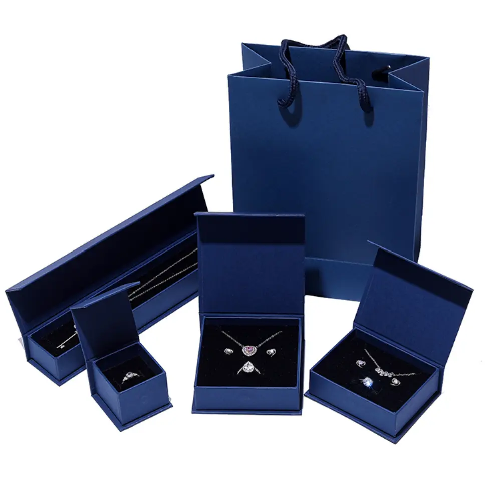 Color Paper Jewelry Box Set for Retail & Gift Packaging - Image 1