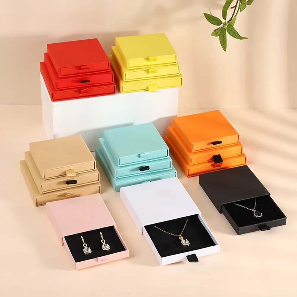 Color Paper Necklace Pendant Box for Sustainable Brand Packaging - Image 2