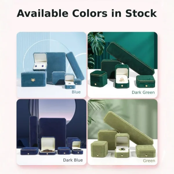 Color Velvet Jewelry Box Set for Luxury Jewelry Packaging