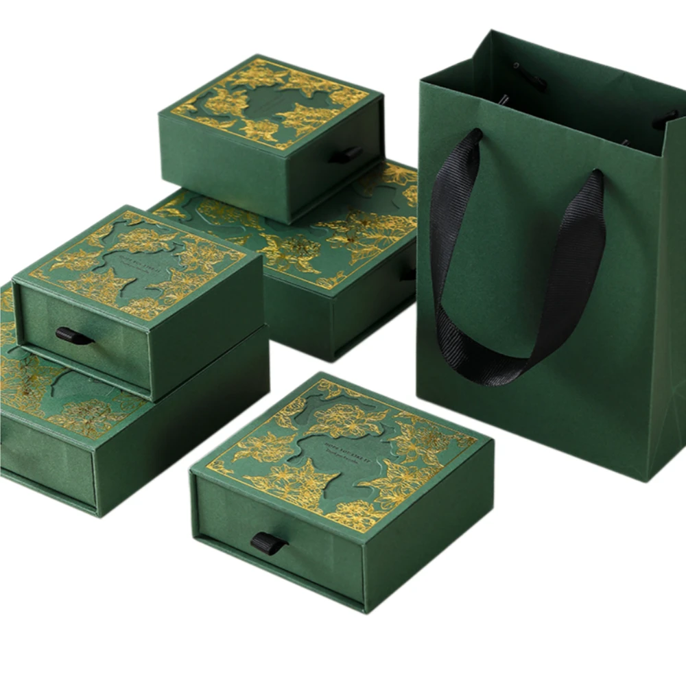 Creative Cut-Out Drawer Paper Jewelry Box Set for Distinctive Brand Packaging - Image 1