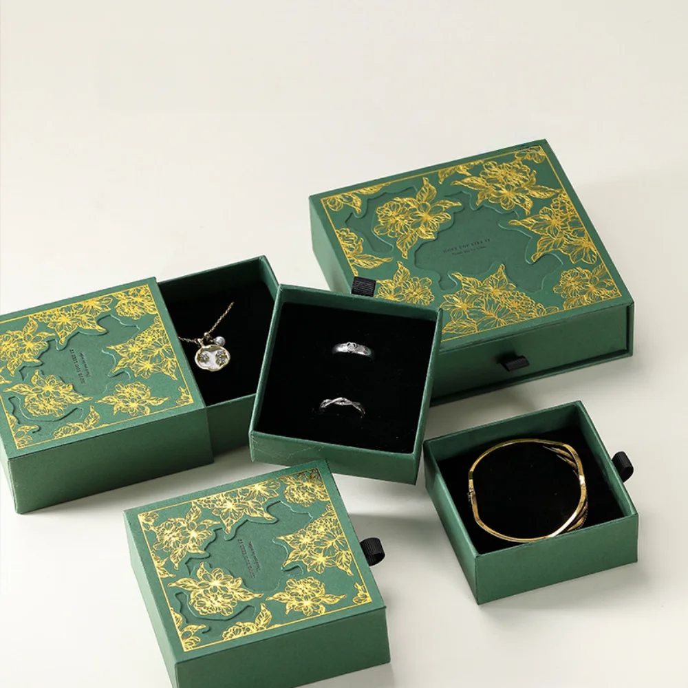 Creative Cut-Out Drawer Paper Jewelry Box Set for Distinctive Brand Packaging - Image 3