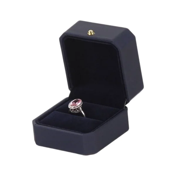 Octagonal PU Leather Ring Box, Custom Logo Wholesale