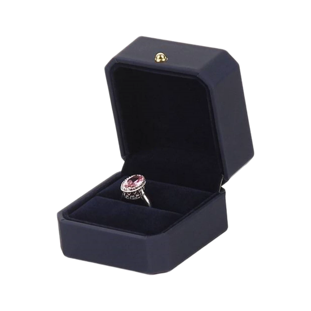 Octagonal PU Leather Ring Box, Custom Logo Wholesale - Image 1