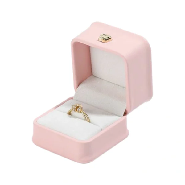 Custom Color PU Leather Ring Box for Jewelry Packaging
