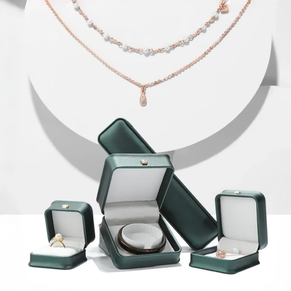 Custom Color PU Leather Jewelry Box Set for Brand Packaging