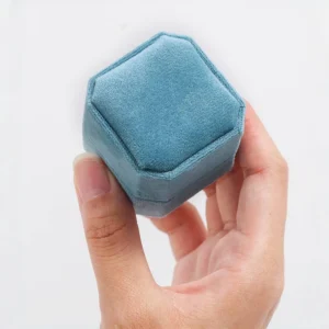 Custom Color Velvet Ring Box for 2–3 Rings Jewelry Packaging - Image 3