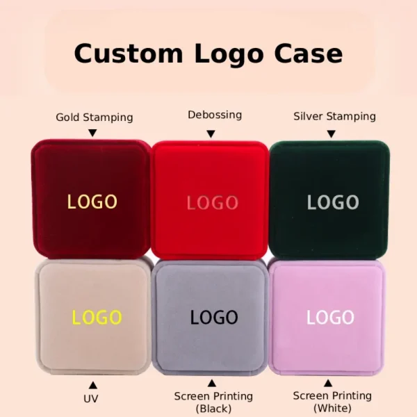 Custom Color Velvet Jewelry Box Set for Branded Packaging