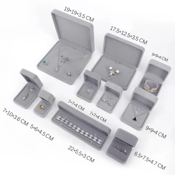 Custom Color Velvet Jewelry Box Set for Branded Packaging