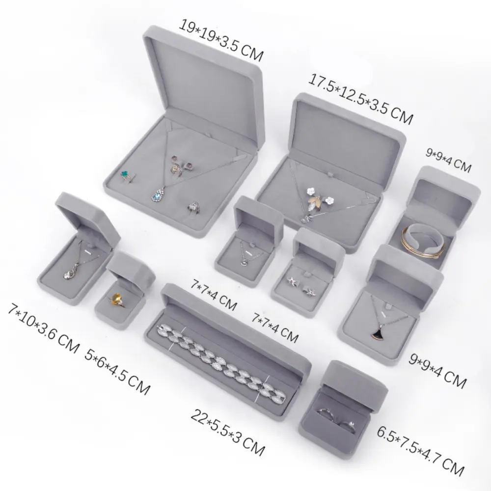 Custom Color Velvet Jewelry Box Set for Branded Packaging - Image 3