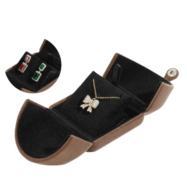 Custom Double Door Velvet Necklace Pendant Box for Luxury Display