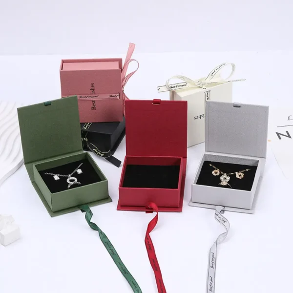 Custom Drawer Paper Necklace Pendant Box for Jewelry Packaging