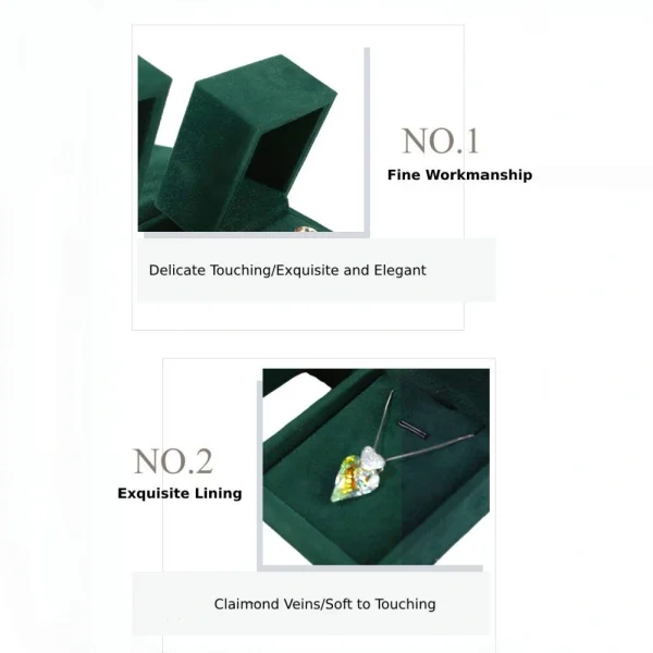 Custom Green Velvet Jewelry Box Set for Premium Brand Packaging