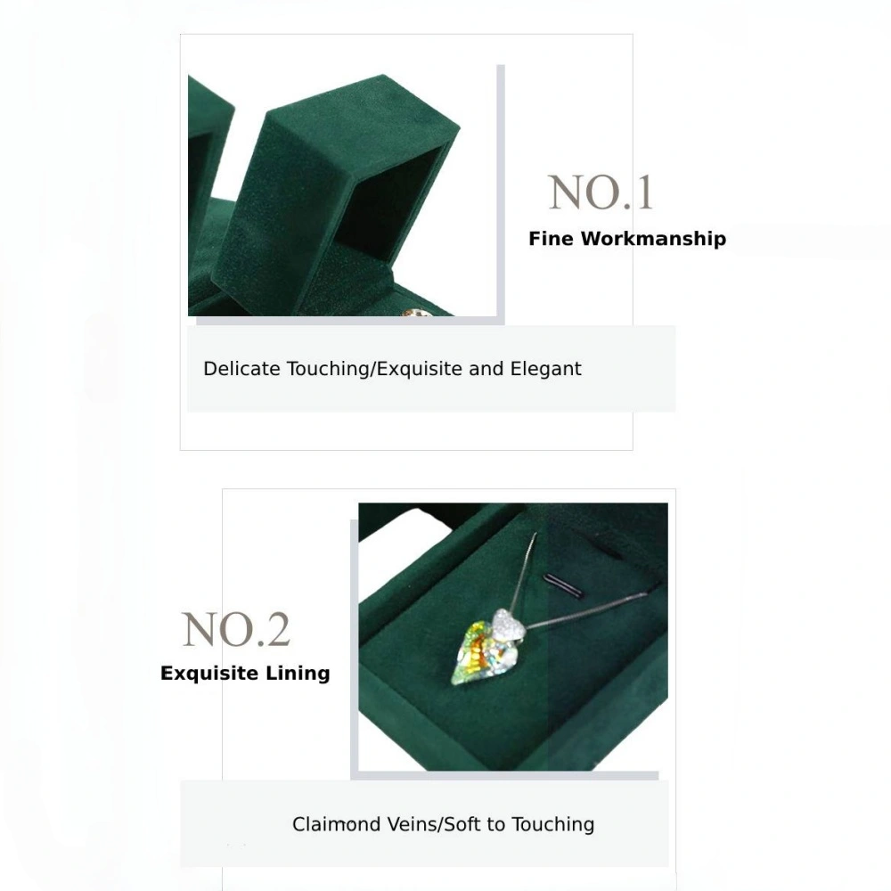 Custom Green Velvet Jewelry Box Set for Premium Brand Packaging - Image 3