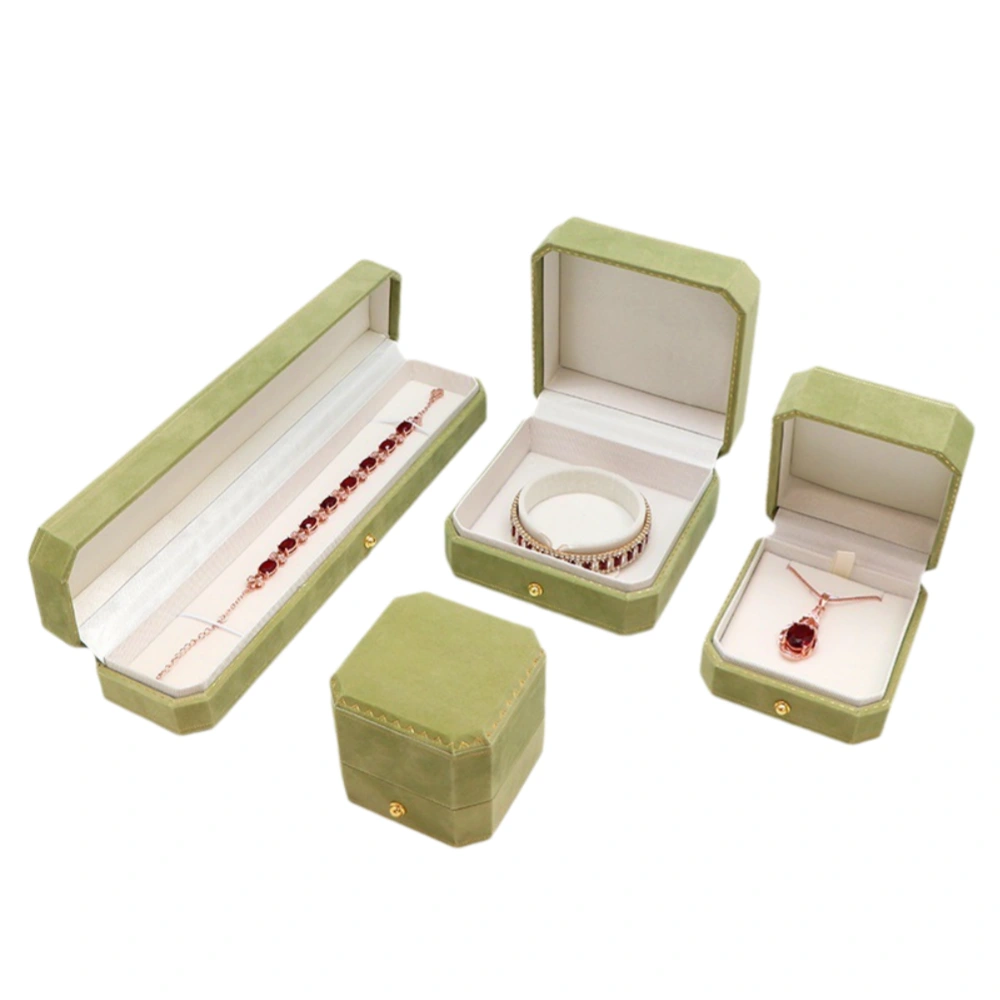 Color Velvet Jewelry Box Set with Custom Logo for Brand Identity - Image 1