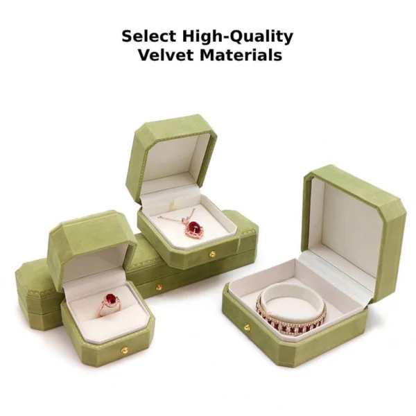 Color Velvet Jewelry Box Set with Custom Logo for Brand Identity