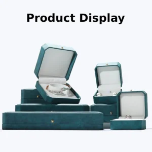 Custom Logo Color Velvet Jewelry Box Set for Brand Packaging - Image 3