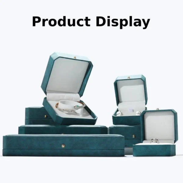 Custom Logo Color Velvet Jewelry Box Set for Brand Packaging
