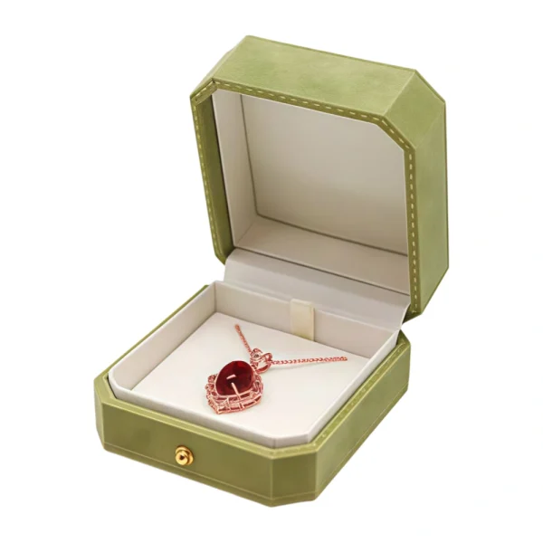 Color Velvet Necklace Pendant Box with Custom Logo for Brand Identity