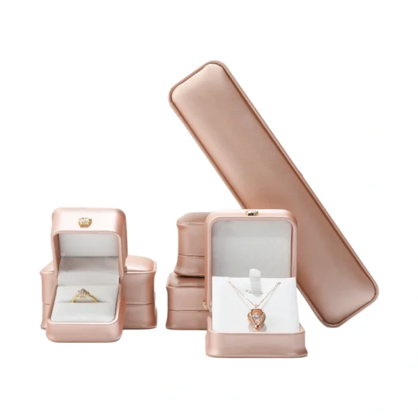 Custom Color PU Leather Jewelry Box Set for Brand Packaging