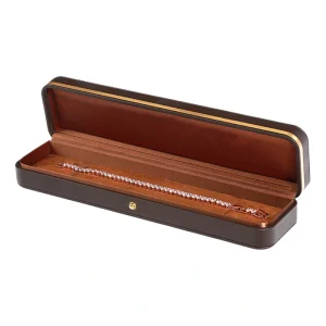 Custom Color PU Leather Necklace & Pendant Box with Gold Edge - Image 5