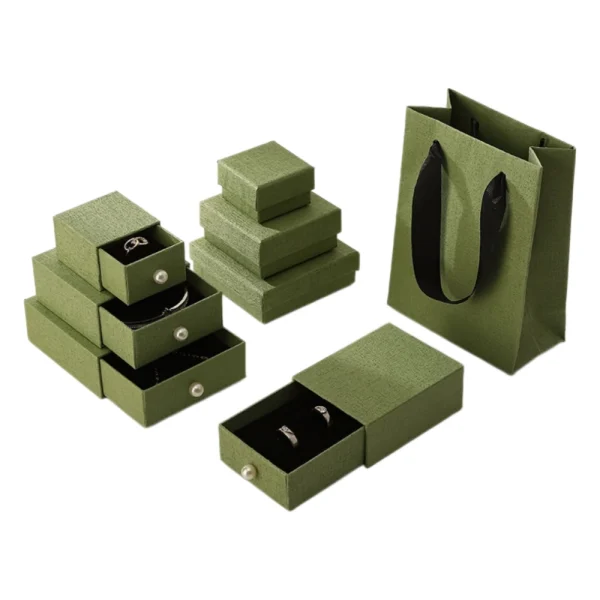 Custom Color Drawer Paper Jewelry Box Set for Scalable Brand Packaging