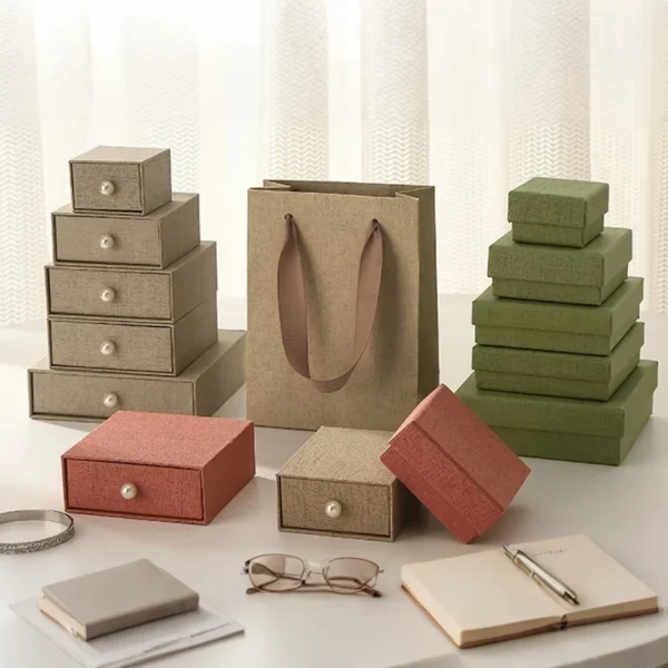 Custom Color Drawer Paper Jewelry Box Set for Scalable Brand Packaging
